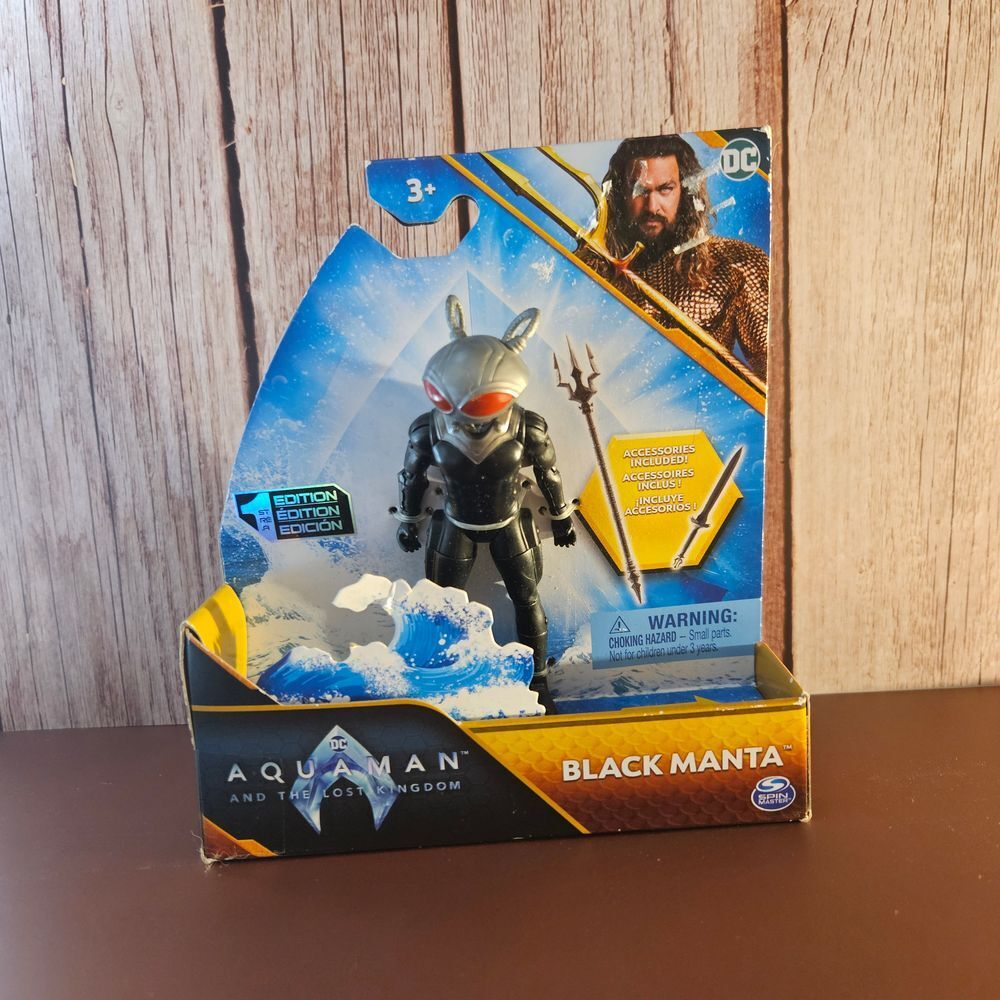 DC‎ Aquaman Black Manta Action Figure 1st Edition Spin Master Toy Collectible